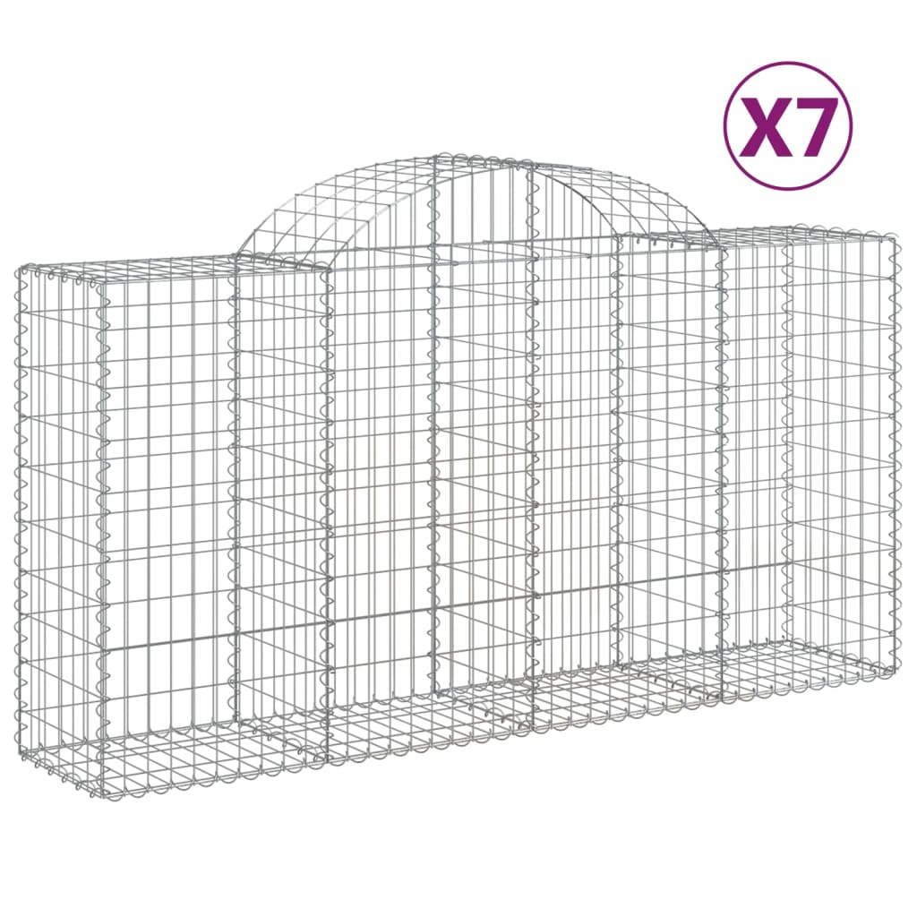 Coșuri gabion arcuite 7 buc, 200x50x100/120 cm, fier galvanizat - Lando