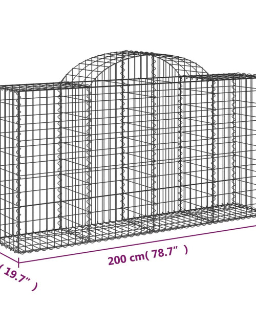 Загрузите изображение в средство просмотра галереи, Coșuri gabion arcuite 11 buc, 200x50x100/120cm, fier galvanizat - Lando
