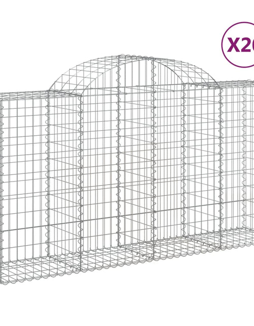 Încărcați imaginea în vizualizatorul Galerie, Coșuri gabion arcuite 20 buc, 200x50x100/120cm, fier galvanizat - Lando
