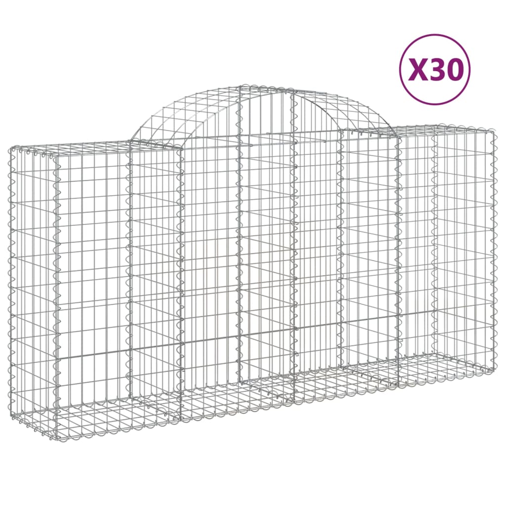 Coșuri gabion arcuite 30 buc, 200x50x100/120cm, fier galvanizat - Lando