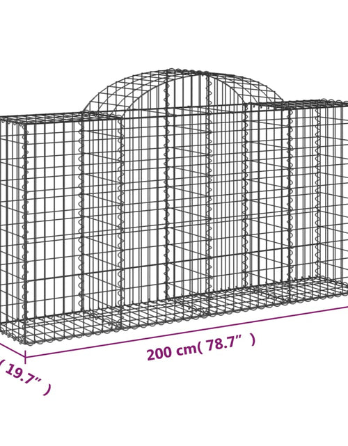 Încărcați imaginea în vizualizatorul Galerie, Coșuri gabion arcuite 50 buc, 200x50x100/120 cm fier galvanizat - Lando
