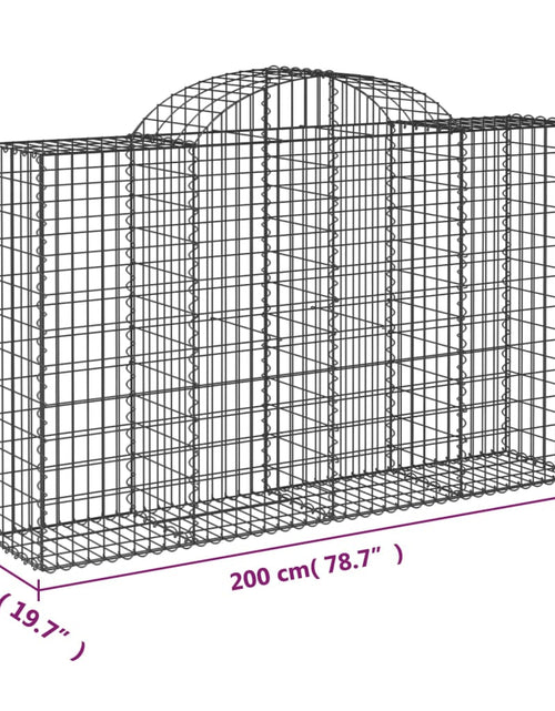 Încărcați imaginea în vizualizatorul Galerie, Coșuri gabion arcuite 8 buc, 200x50x120/140 cm, fier galvanizat - Lando
