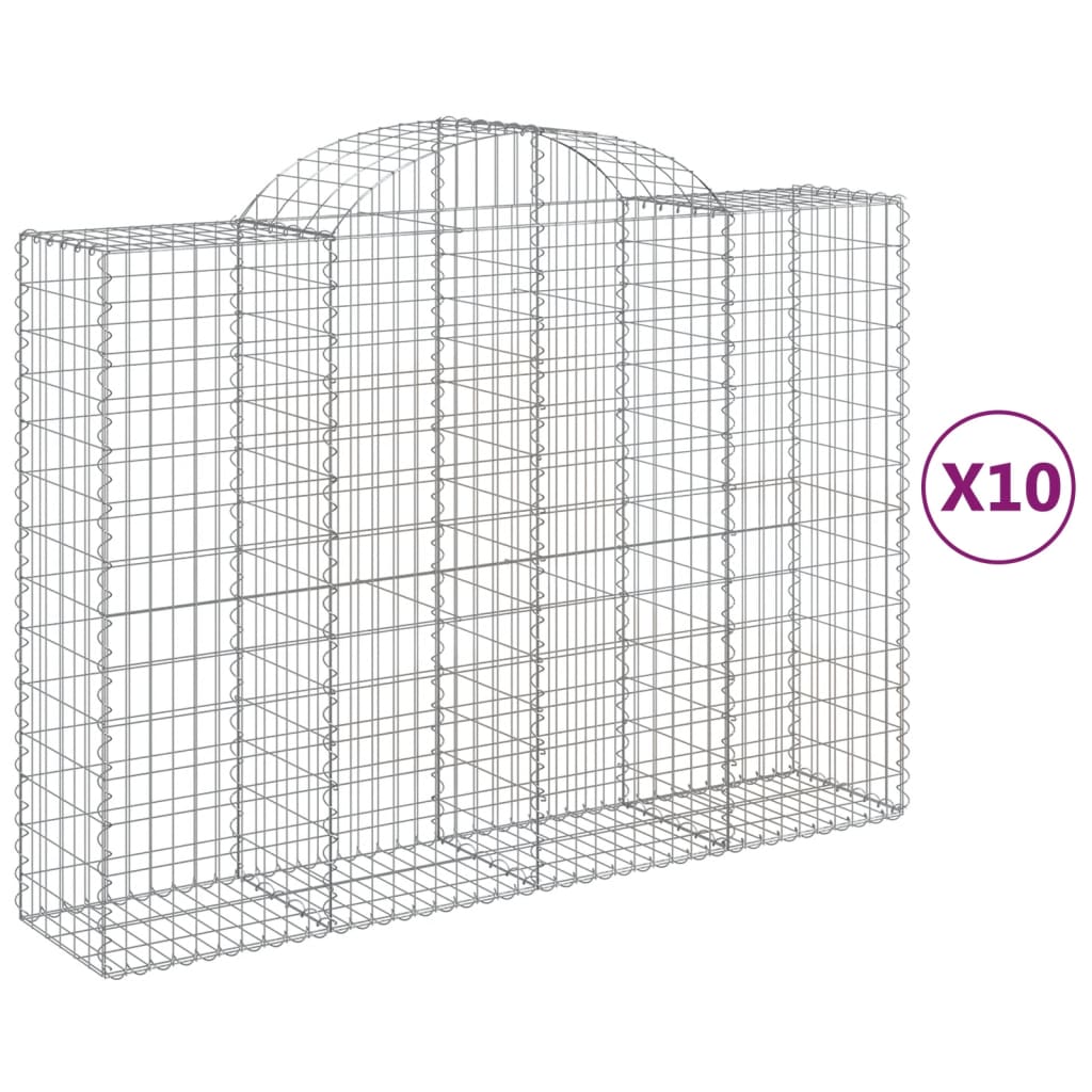 Coșuri gabion arcuite 10 buc, 200x50x140/160cm, fier galvanizat - Lando