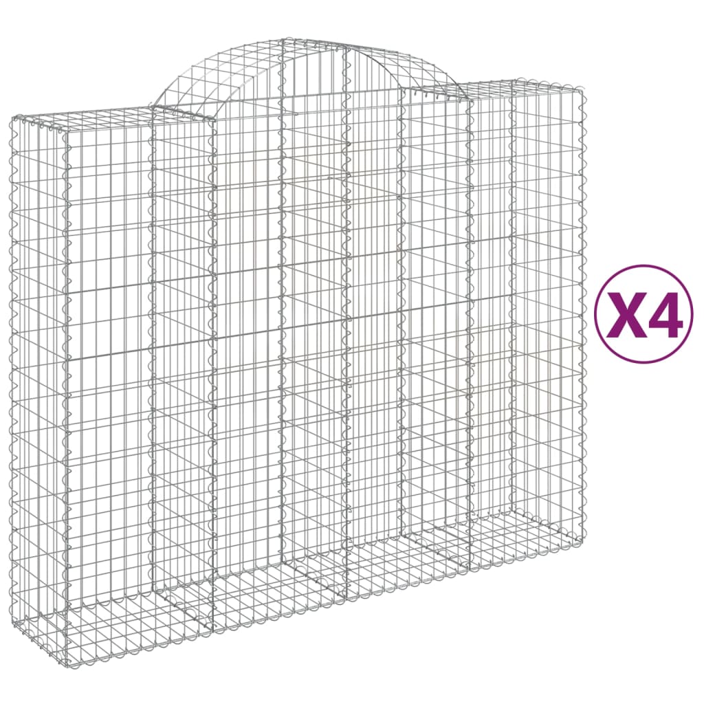 Coșuri gabion arcuite 4 buc, 200x50x160/180 cm, fier galvanizat - Lando