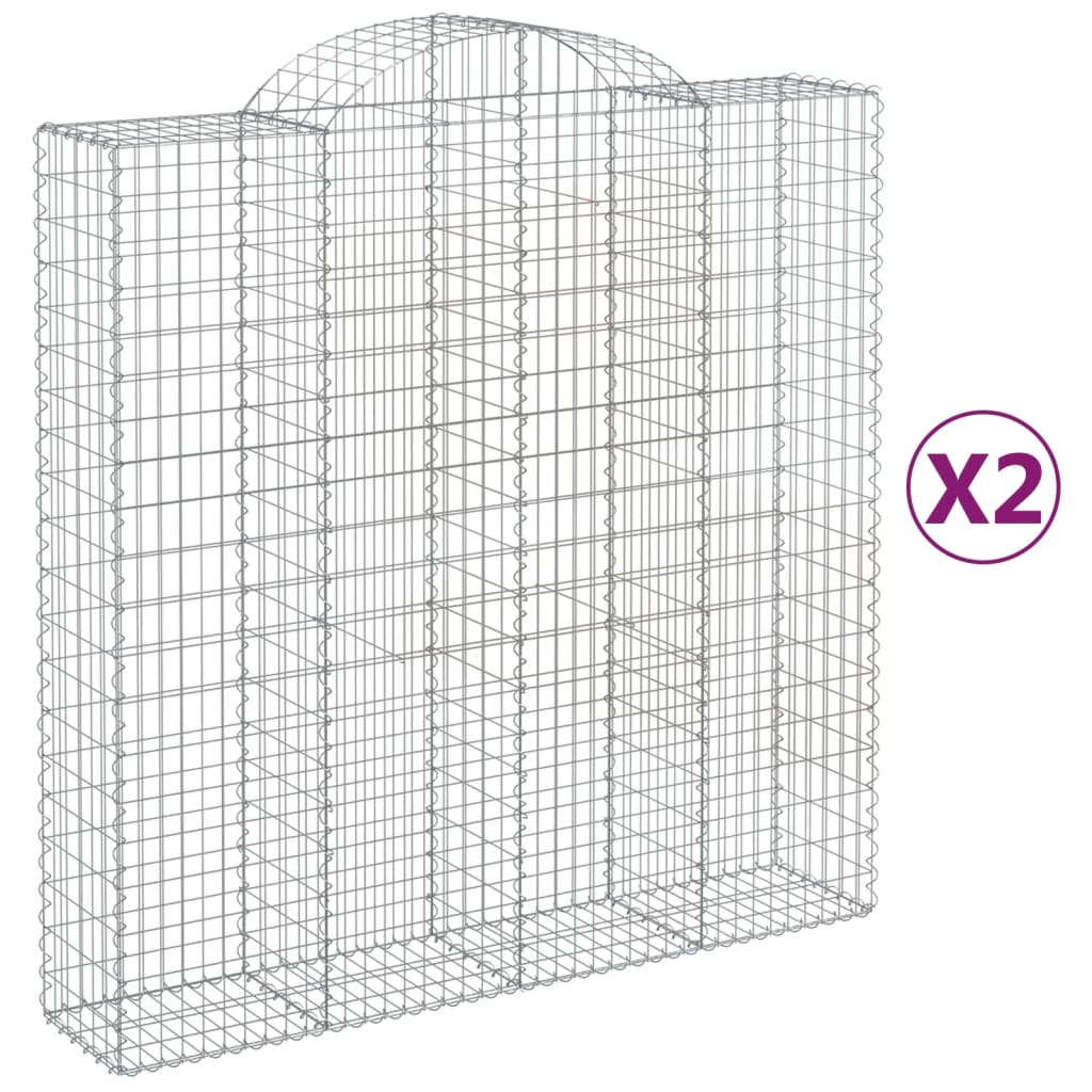 Coșuri gabion arcuite, 2 buc 200x50x200/220 cm, fier galvanizat - Lando