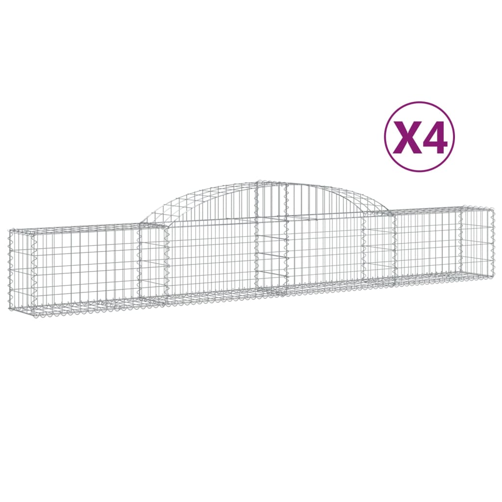 Coșuri gabion arcuite, 4 buc., 300x30x40/60 cm, fier galvanizat - Lando