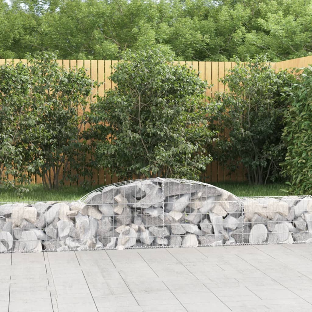 Coșuri gabion arcuite, 4 buc., 300x30x40/60 cm, fier galvanizat - Lando