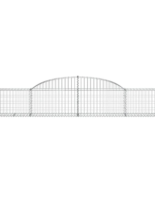 Загрузите изображение в средство просмотра галереи, Coșuri gabion arcuite, 7 buc., 300x30x40/60 cm, fier galvanizat - Lando
