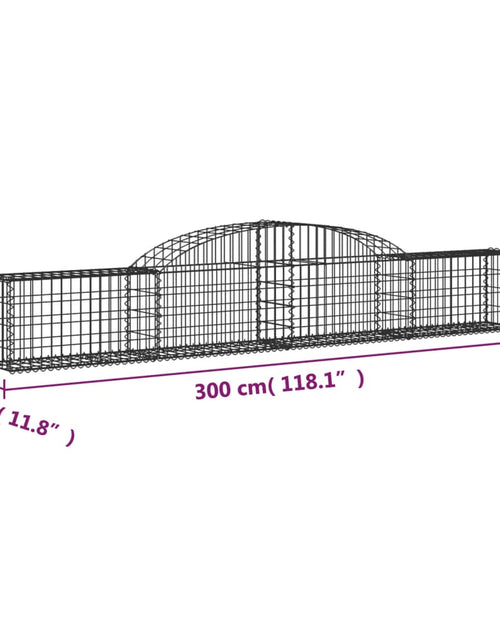 Încărcați imaginea în vizualizatorul Galerie, Coșuri gabion arcuite, 7 buc., 300x30x40/60 cm, fier galvanizat - Lando
