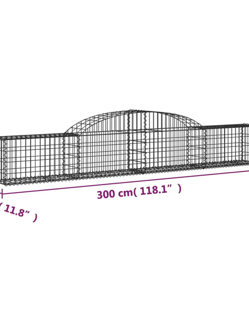 Încărcați imaginea în vizualizatorul Galerie, Coșuri gabion arcuite, 8 buc., 300x30x40/60 cm, fier galvanizat - Lando
