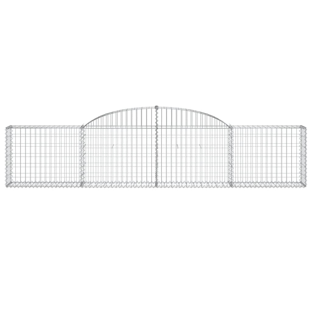 Coșuri gabion arcuite, 3 buc., 300x30x60/80 cm, fier galvanizat - Lando