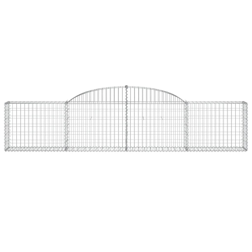 Coșuri gabion arcuite, 4 buc., 300x30x60/80 cm, fier galvanizat - Lando