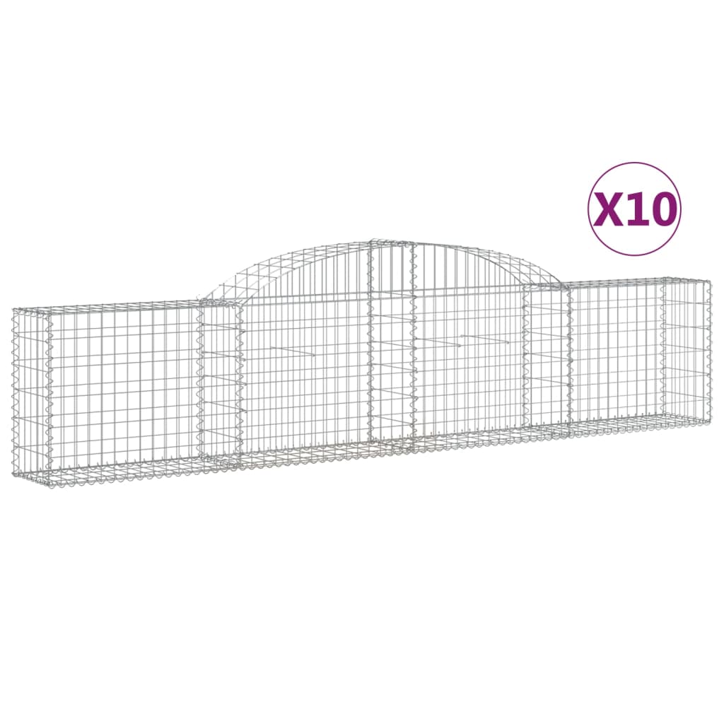 Coșuri gabion arcuite, 10 buc., 300x30x60/80cm, fier galvanizat - Lando