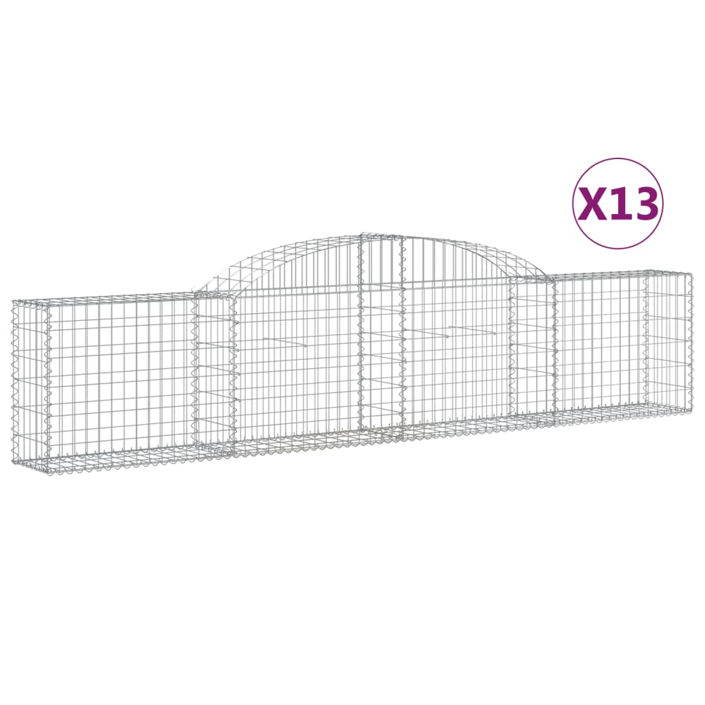 Coșuri gabion arcuite, 13 buc., 300x30x60/80cm, fier galvanizat