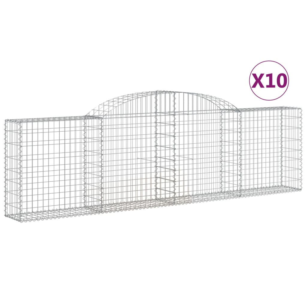 Coșuri gabion arcuite 10 buc, 300x30x80/100 cm, fier galvanizat - Lando