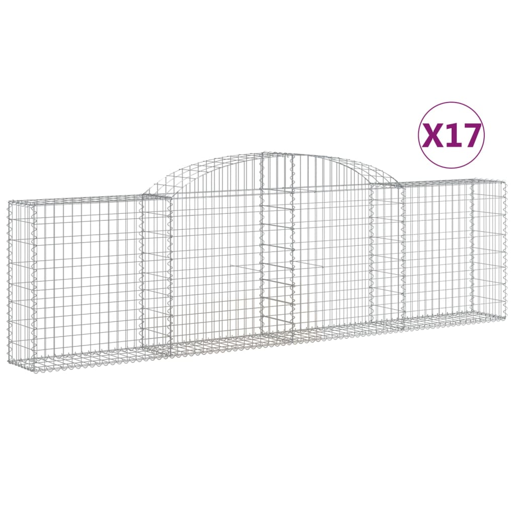 Coșuri gabion arcuite 17 buc, 300x30x80/100 cm, fier galvanizat - Lando