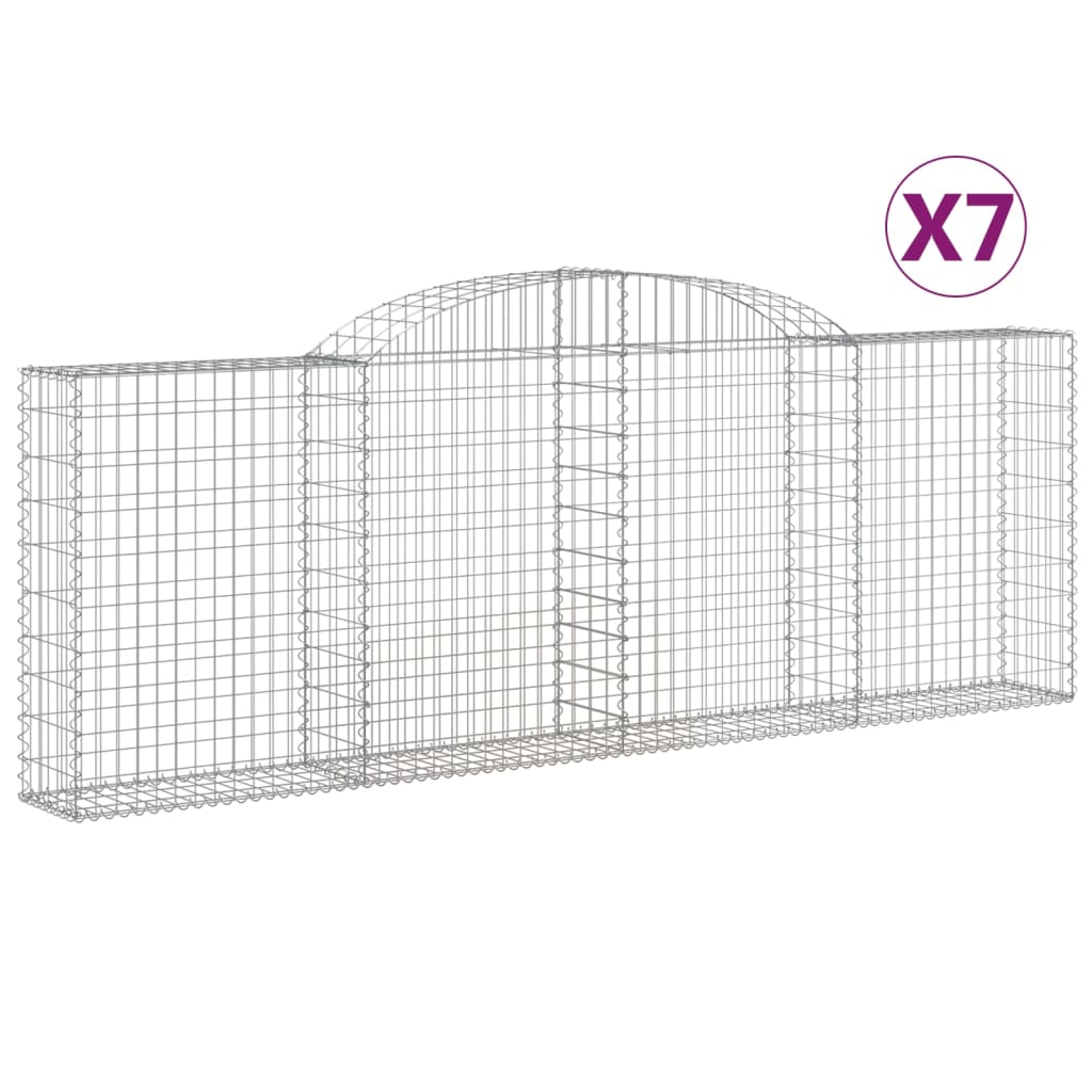 Coșuri gabion arcuite 7 buc, 300x30x100/120 cm fier galvanizat - Lando