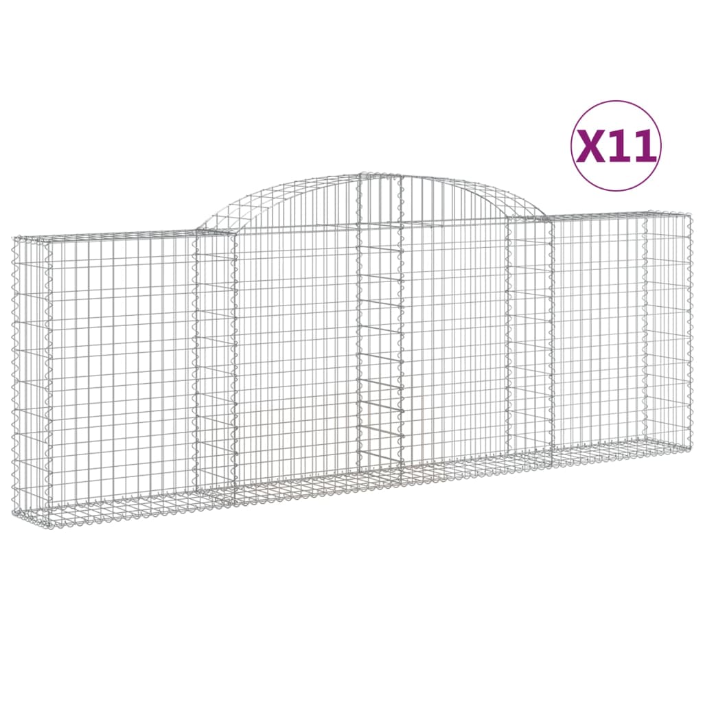 Coșuri gabion arcuite 11 buc, 300x30x100/120 cm fier galvanizat - Lando