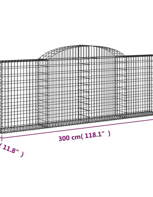 Încărcați imaginea în vizualizatorul Galerie, Coșuri gabion arcuite 12 buc, 300x30x100/120 cm fier galvanizat - Lando
