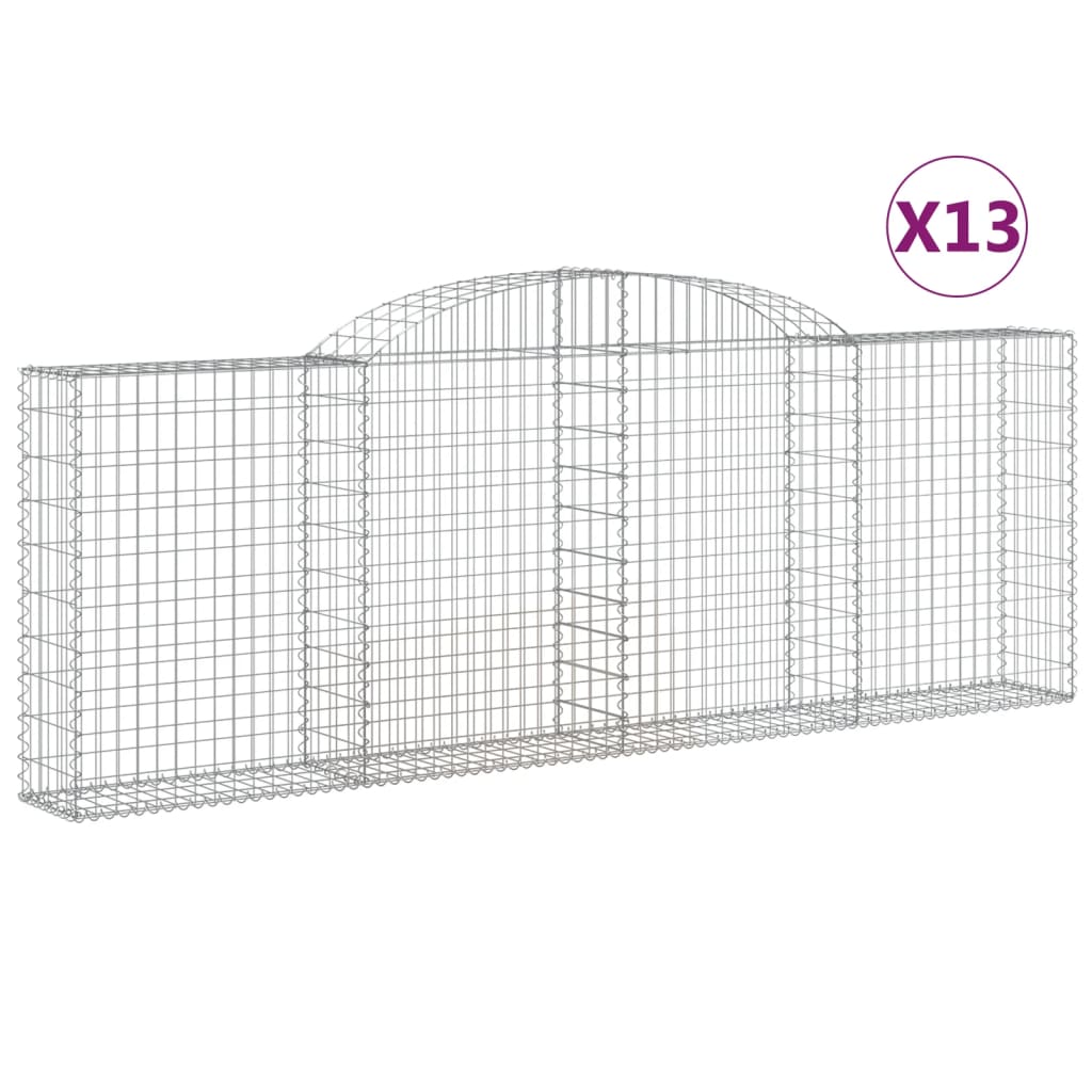 Coșuri gabion arcuite 13 buc, 300x30x100/120 cm fier galvanizat - Lando