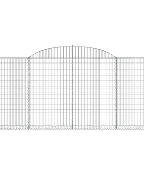 Загрузите изображение в средство просмотра галереи, Coșuri gabion arcuite 2 buc, 300x30x120/140 cm, fier galvanizat - Lando
