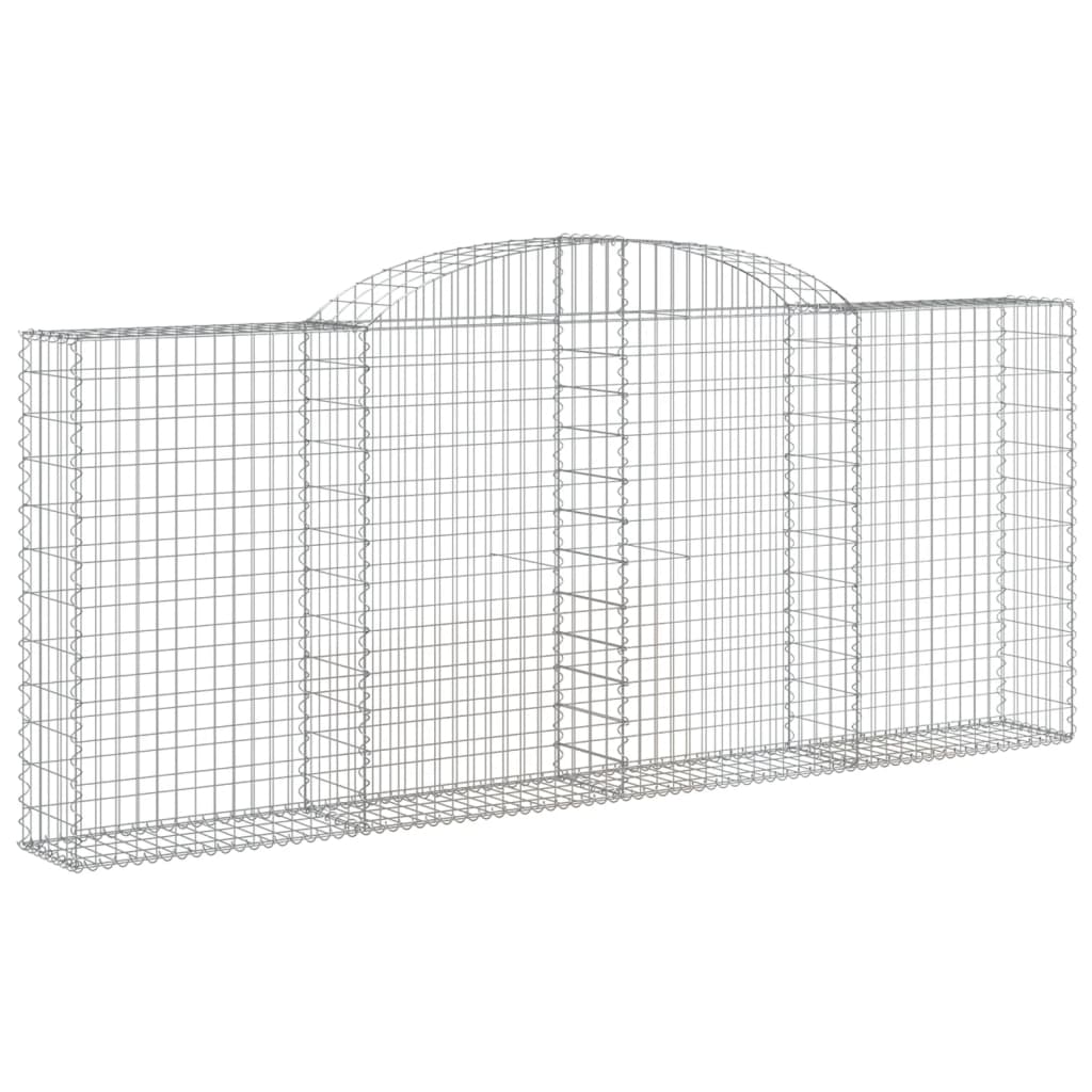 Coșuri gabion arcuite 4 buc, 300x30x120/140 cm, fier galvanizat - Lando