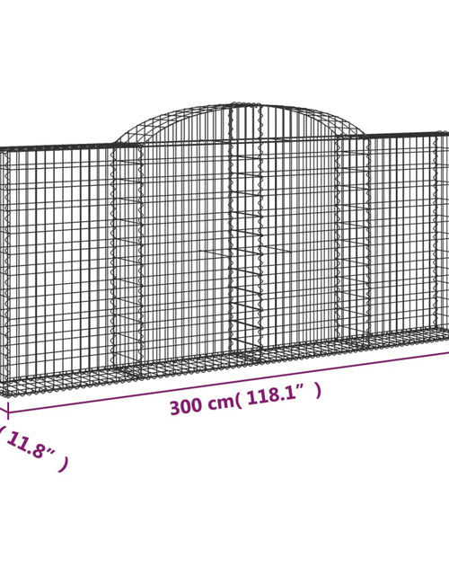 Încărcați imaginea în vizualizatorul Galerie, Coșuri gabion arcuite 4 buc, 300x30x120/140 cm, fier galvanizat - Lando
