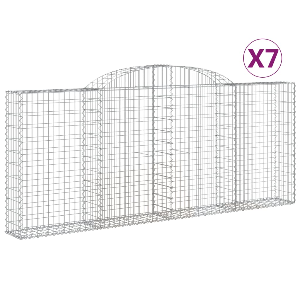 Coșuri gabion arcuite 7 buc, 300x30x120/140 cm, fier galvanizat - Lando