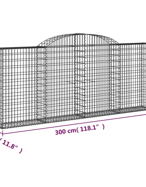 Încărcați imaginea în vizualizatorul Galerie, Coșuri gabion arcuite 10 buc, 300x30x120/140 cm fier galvanizat - Lando
