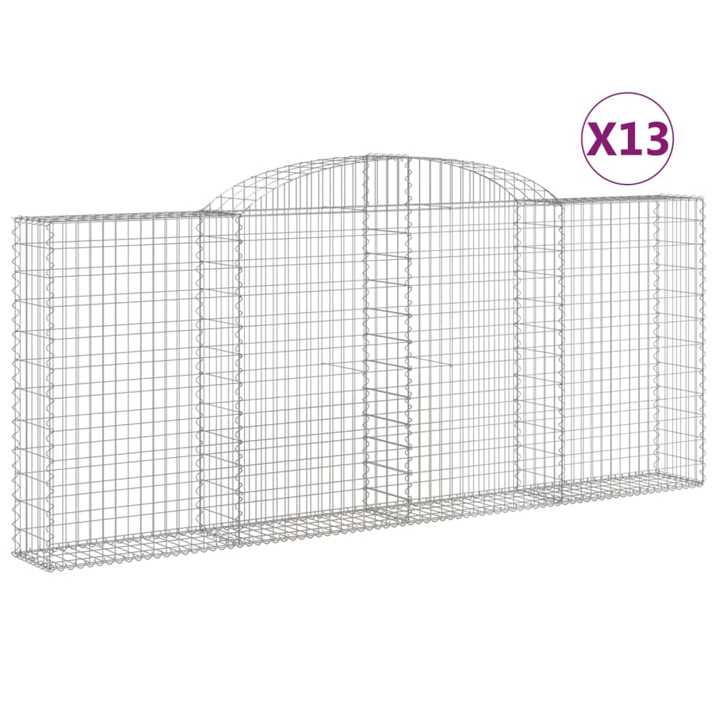 Coșuri gabion arcuite 13 buc. 300x30x120/140 cm fier galvanizat - Lando