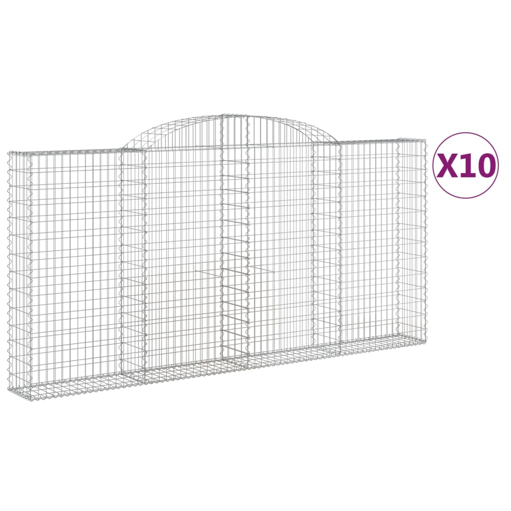 Coșuri gabion arcuite 10 buc, 300x30x140/160cm, fier galvanizat - Lando