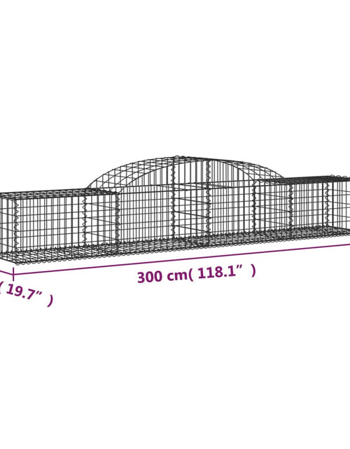 Încărcați imaginea în vizualizatorul Galerie, Coșuri gabion arcuite, 9 buc., 300x50x40/60 cm, fier galvanizat - Lando
