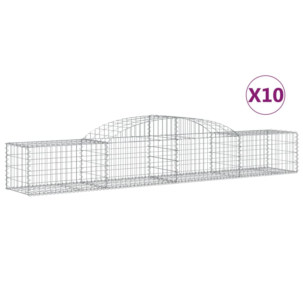 Coșuri gabion arcuite, 10 buc., 300x50x40/60cm, fier galvanizat - Lando