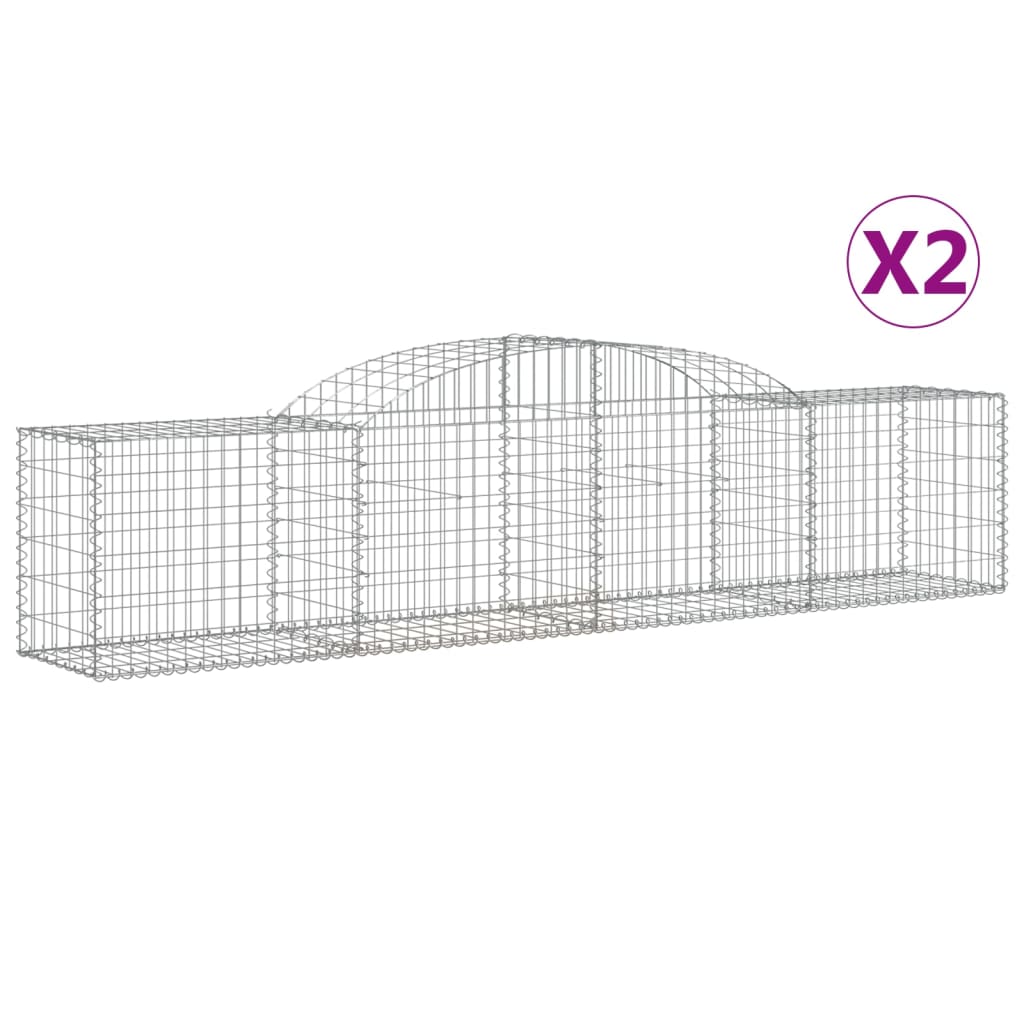 Coșuri gabion arcuite 2 buc, 300x50x60/80 cm, fier galvanizat - Lando