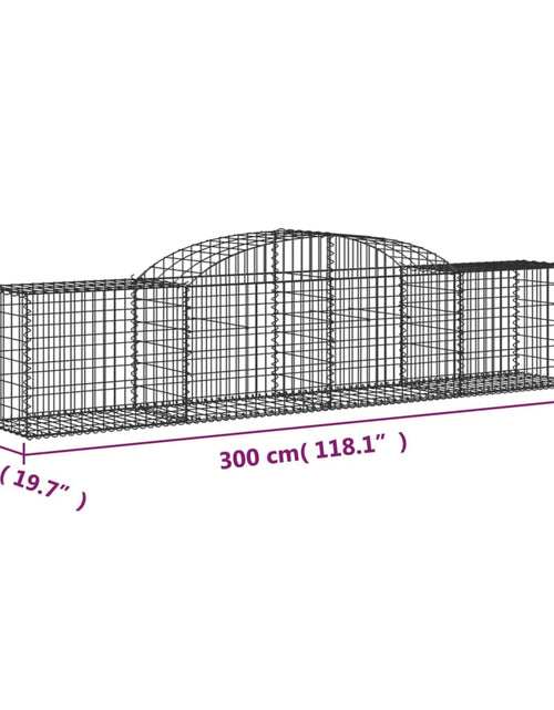 Загрузите изображение в средство просмотра галереи, Coșuri gabion arcuite 2 buc, 300x50x60/80 cm, fier galvanizat - Lando
