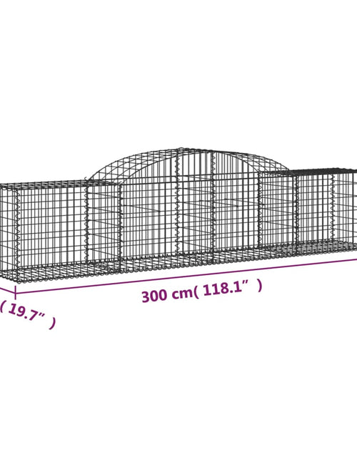 Загрузите изображение в средство просмотра галереи, Coșuri gabion arcuite 3 buc, 300x50x60/80 cm, fier galvanizat - Lando
