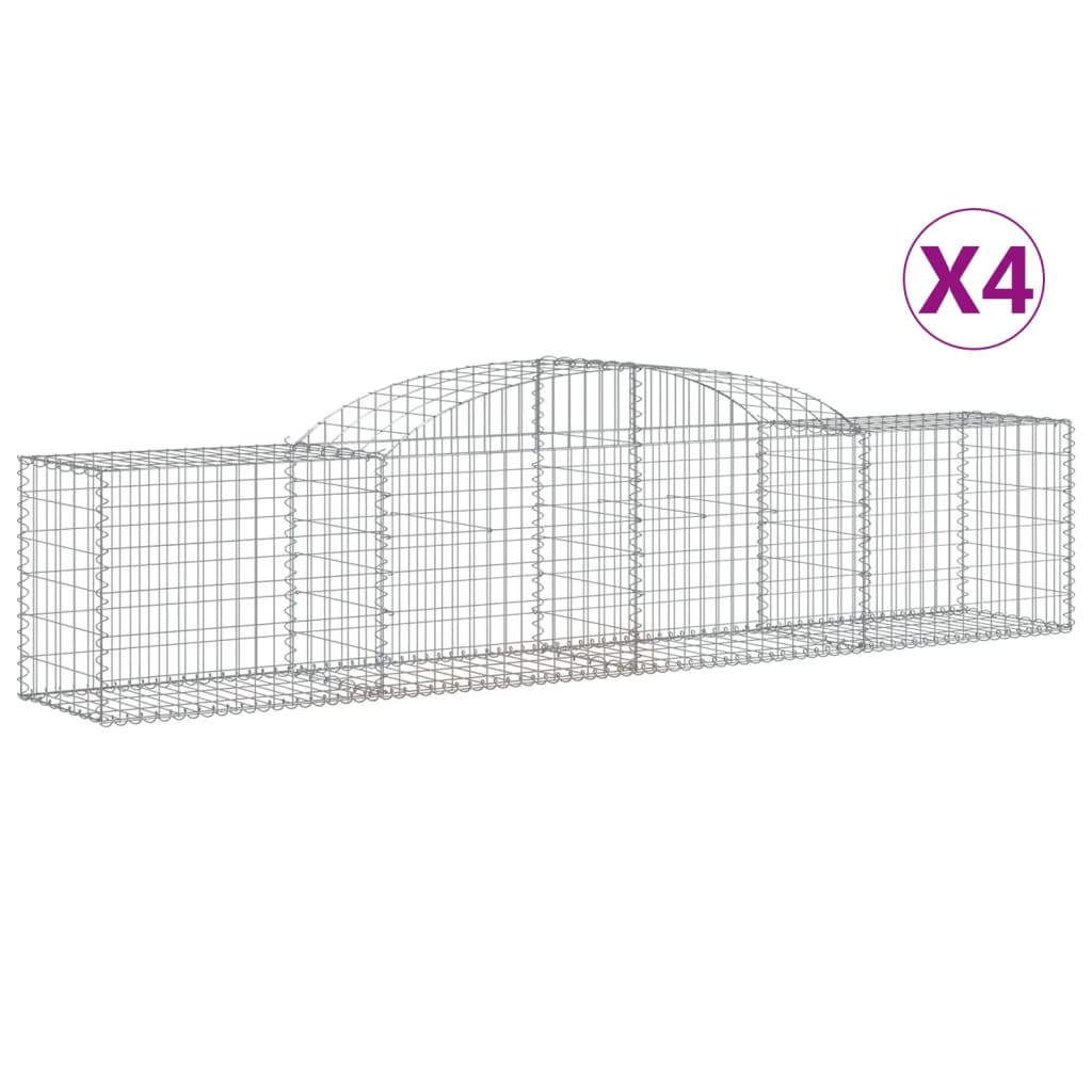 Coșuri gabion arcuite 4 buc, 300x50x60/80 cm, fier galvanizat - Lando