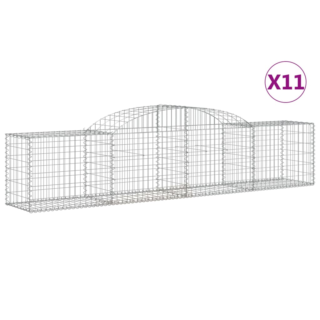 Coșuri gabion arcuite 11 buc, 300x50x60/80 cm, fier galvanizat - Lando