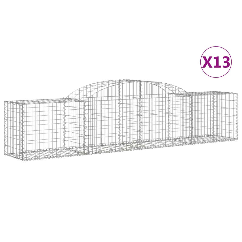 Coșuri gabion arcuite 13 buc, 300x50x60/80 cm, fier galvanizat - Lando