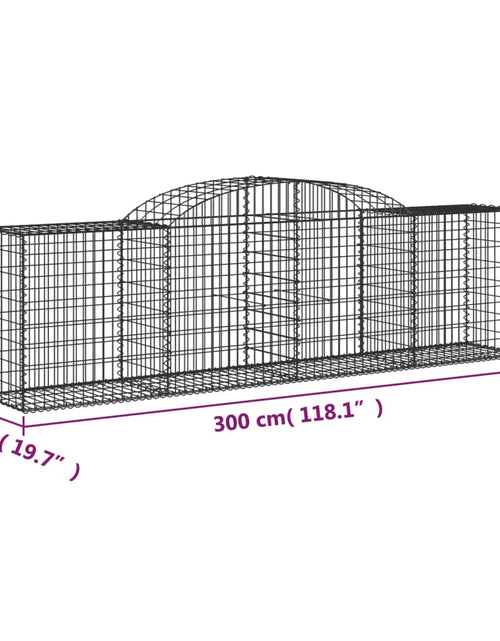 Загрузите изображение в средство просмотра галереи, Coșuri gabion arcuite 2 buc, 300x50x80/100 cm, fier galvanizat - Lando
