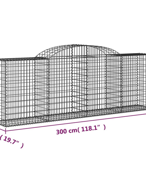 Încărcați imaginea în vizualizatorul Galerie, Coșuri gabion arcuite 3 buc, 300x50x100/120 cm fier galvanizat - Lando
