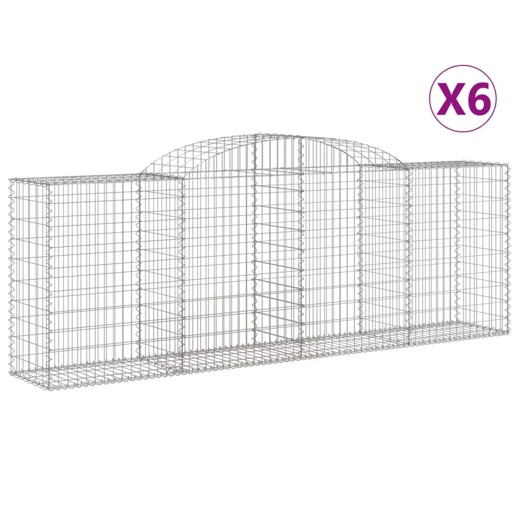 Coșuri gabion arcuite 6 buc, 300x50x100/120 cm, fier galvanizat - Lando