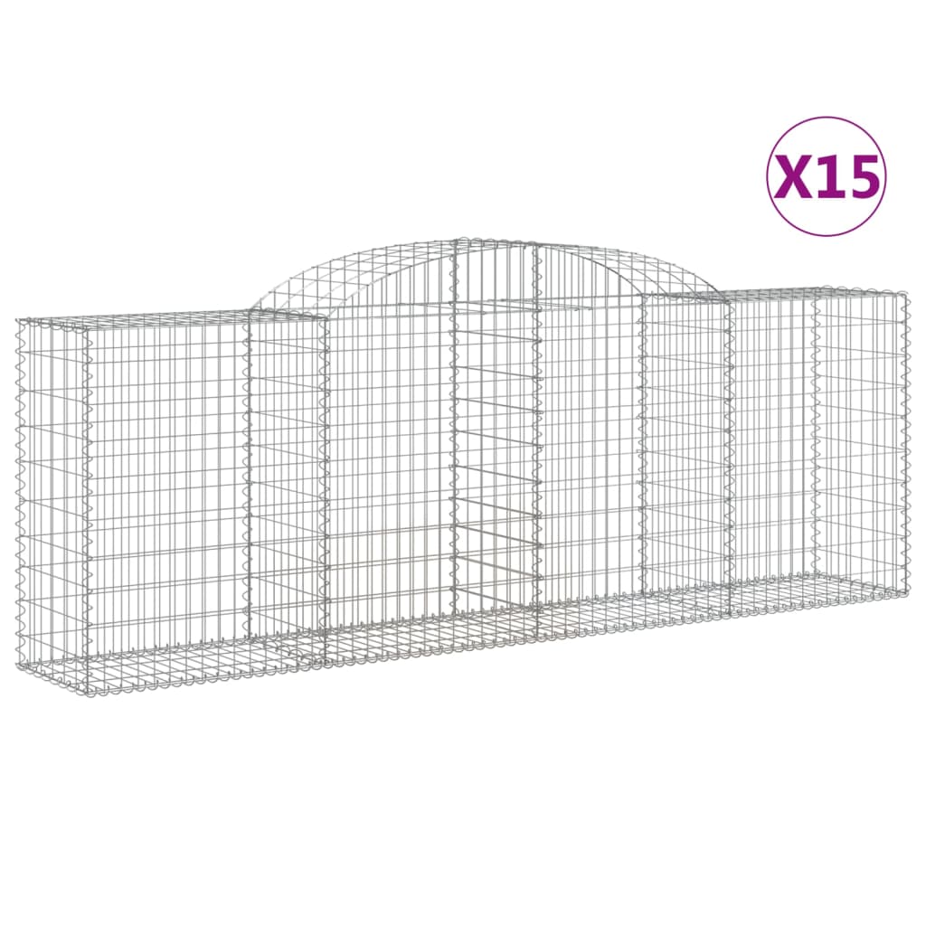 Coșuri gabion arcuite 15 buc, 300x50x100/120cm, fier galvanizat - Lando