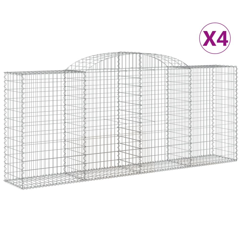 Coșuri gabion arcuite 4 buc. 300x50x120/140 cm, fier galvanizat - Lando