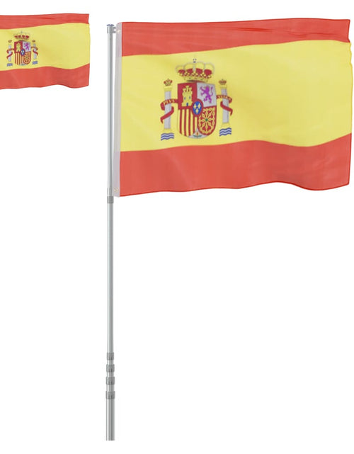 Încărcați imaginea în vizualizatorul Galerie, Steag Spania și stâlp din aluminiu, 5,55 m Lando - Lando
