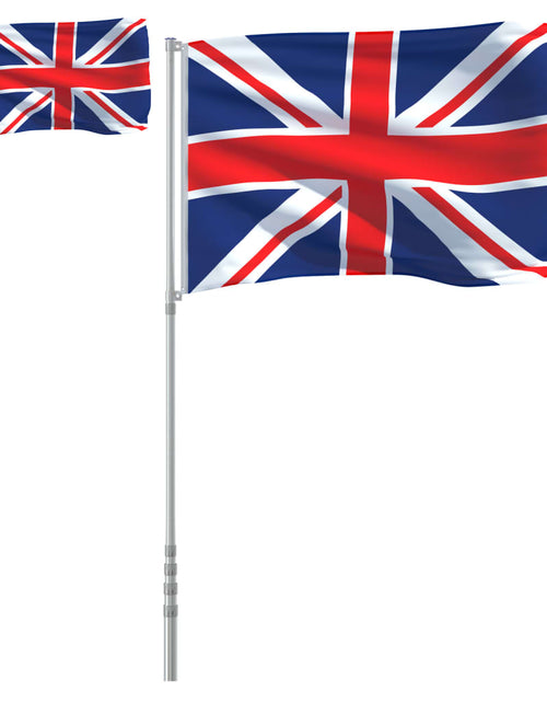 Încărcați imaginea în vizualizatorul Galerie, Steag Marea Britanie și stâlp din aluminiu, 5,55 m Lando - Lando

