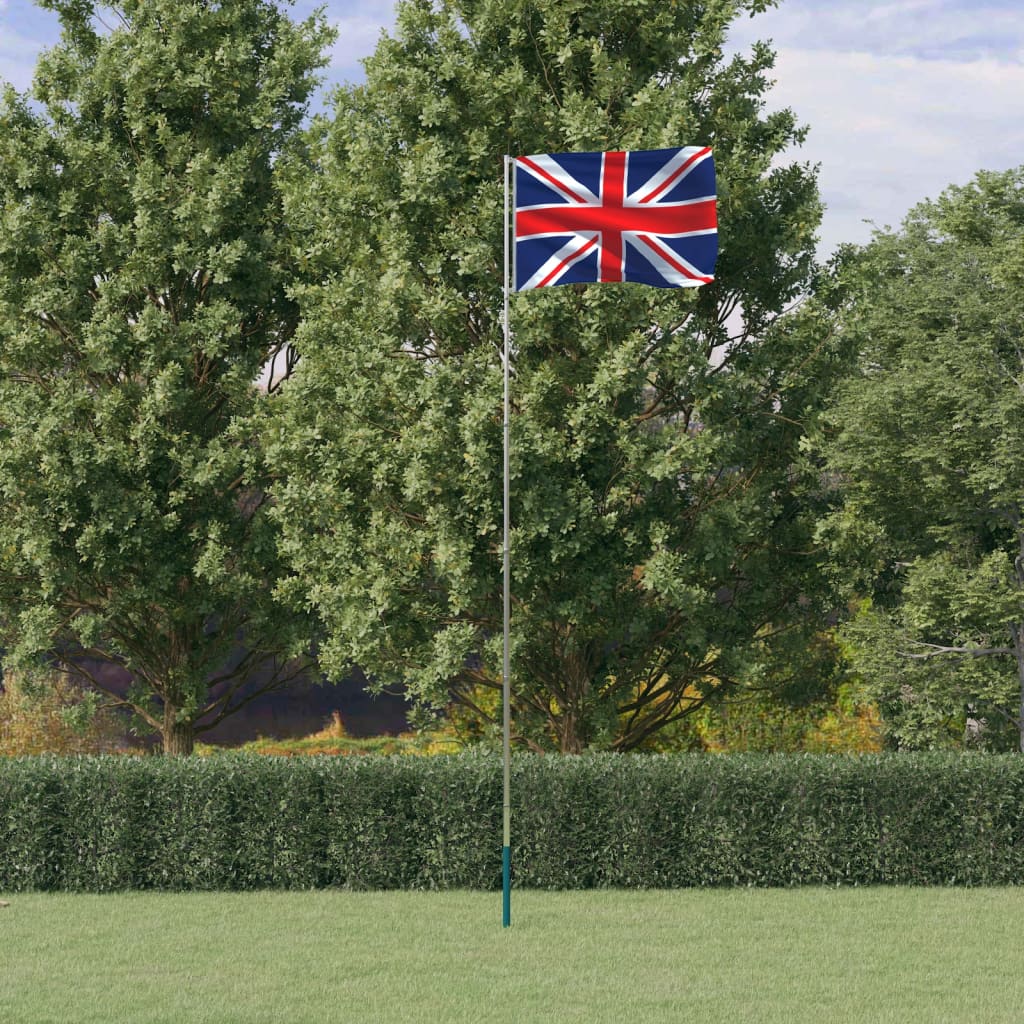 Steag Marea Britanie și stâlp din aluminiu, 5,55 m Lando - Lando