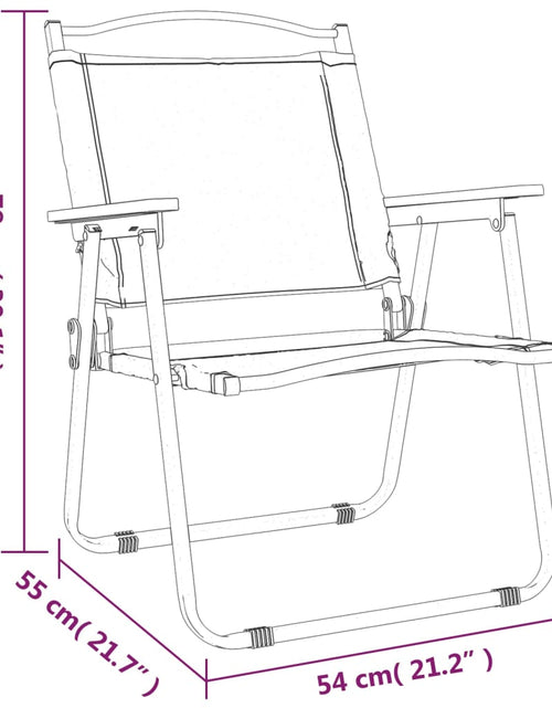 Încărcați imaginea în vizualizatorul Galerie, Scaune de camping, 2 buc., bej, 54x55x78 cm, țesătură Oxford - Lando
