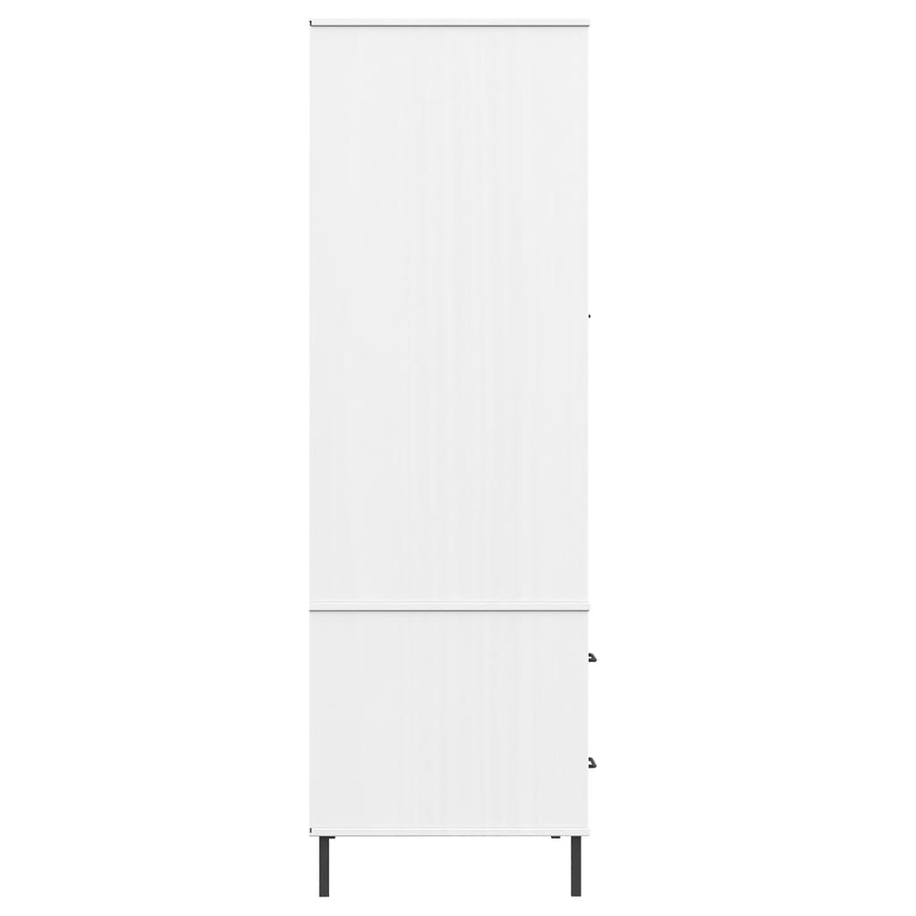 Șifonier cu picioare metalice OSLO, alb, 90x55x172,5 cm, lemn - Lando