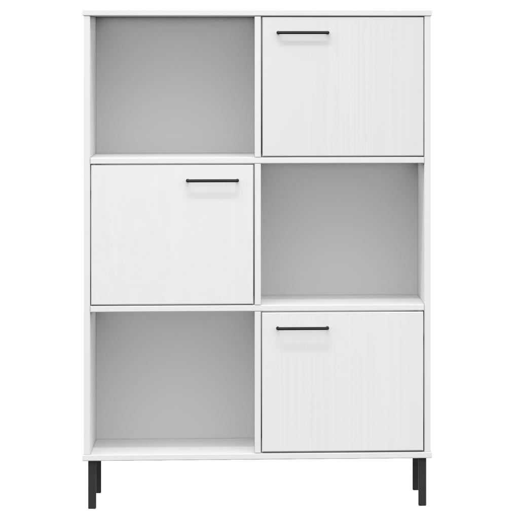 Bibliotecă cu picioare metalice OSLO, alb, 90x35x128,5 cm, lemn - Lando